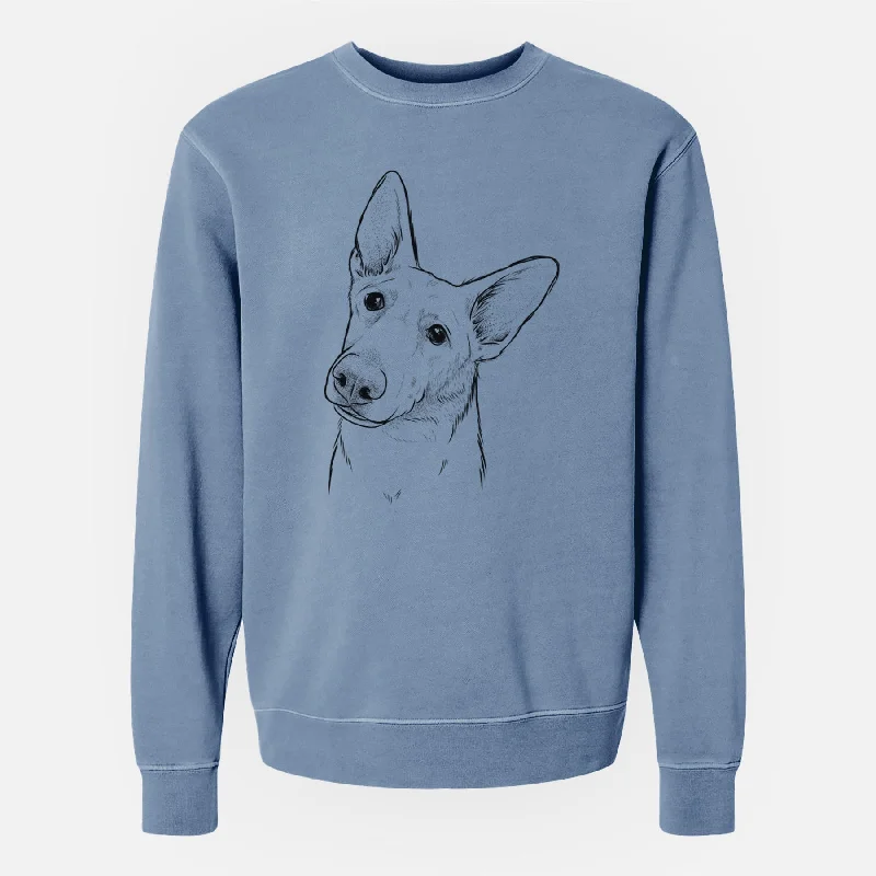 Bare Elsa the German Shepherd - Unisex Pigment Dyed Crew Sweatshirt