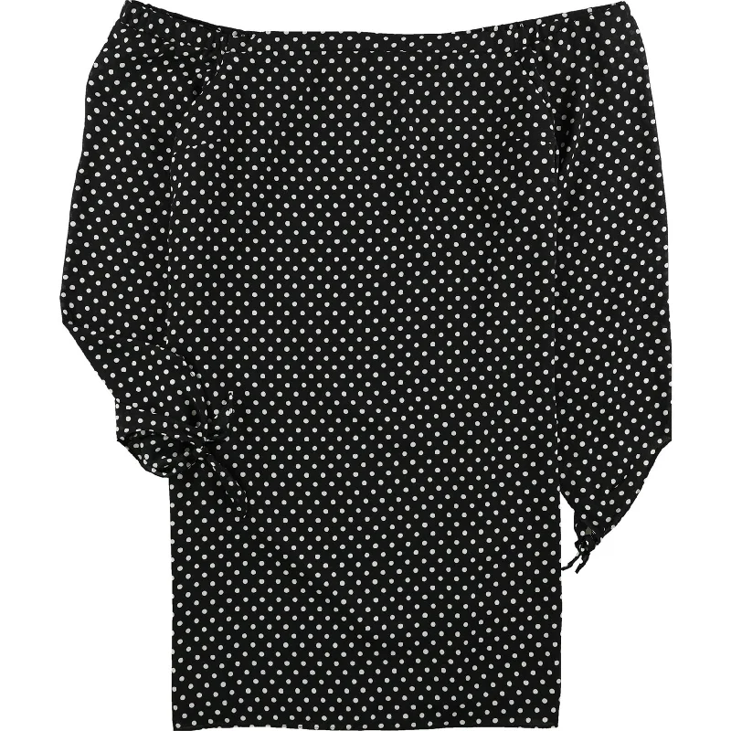 maison Jules Womens Polka Dot A-line Dress, Black, XX-Large