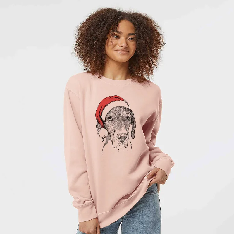 Santa Bohdi the German Shorthaired Pointer - Unisex Pigment Dyed Crew Sweatshirt