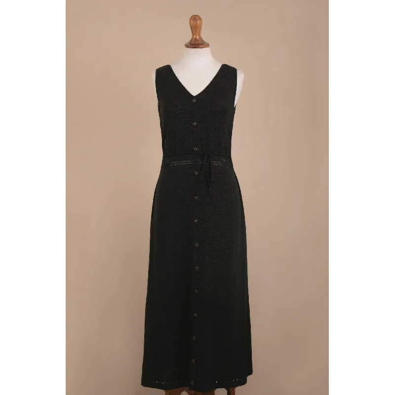 Novica Handmade Toqo In Black Cotton Dress