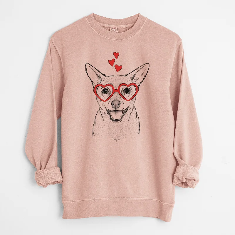 Valentine Georgie the Chiweenie - Unisex Pigment Dyed Crew Sweatshirt