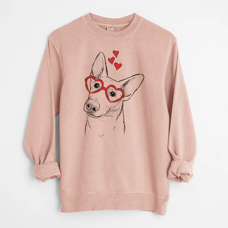 Valentine Elsa the German Shepherd - Unisex Pigment Dyed Crew Sweatshirt