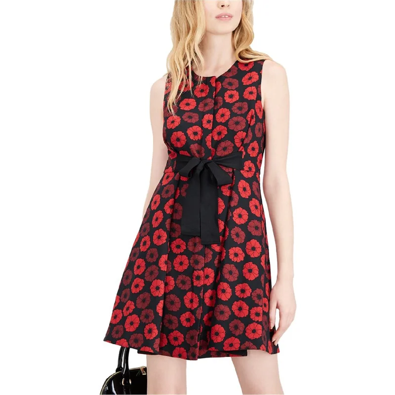 Maison Jules Womens Button Front Fit & Flare Dress