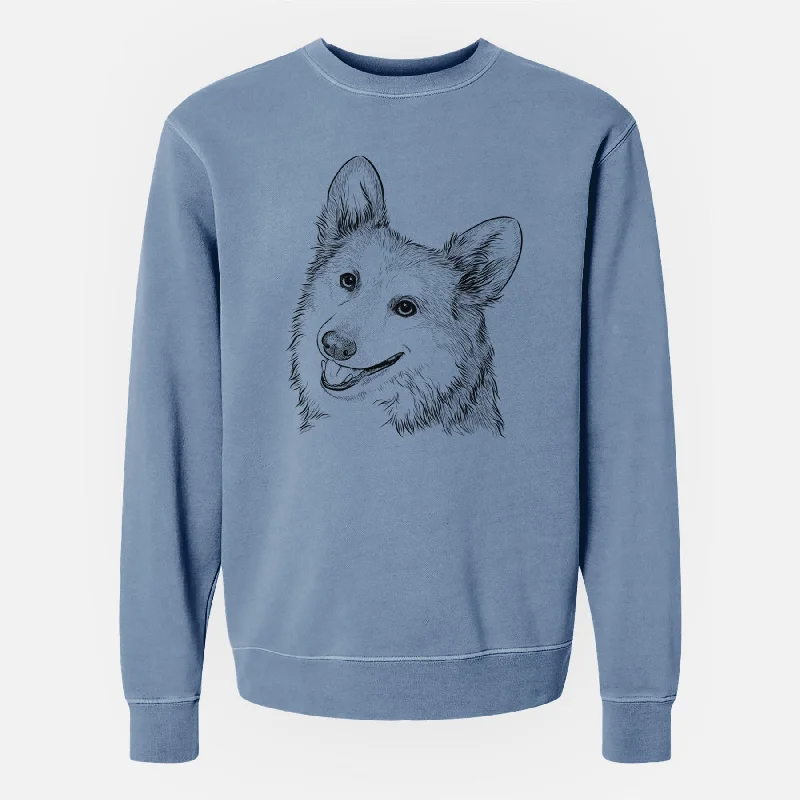 Bare Scout the Pembroke Welsh Corgi - Unisex Pigment Dyed Crew Sweatshirt