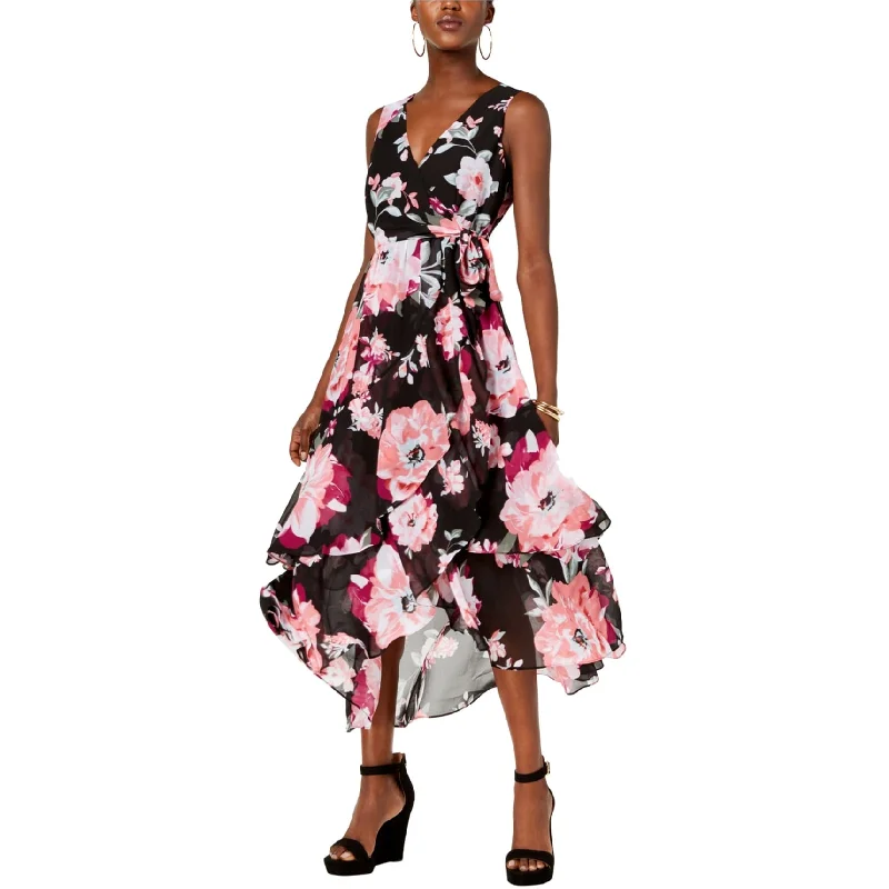 I-N-C Womens Floral Ruffled Dress