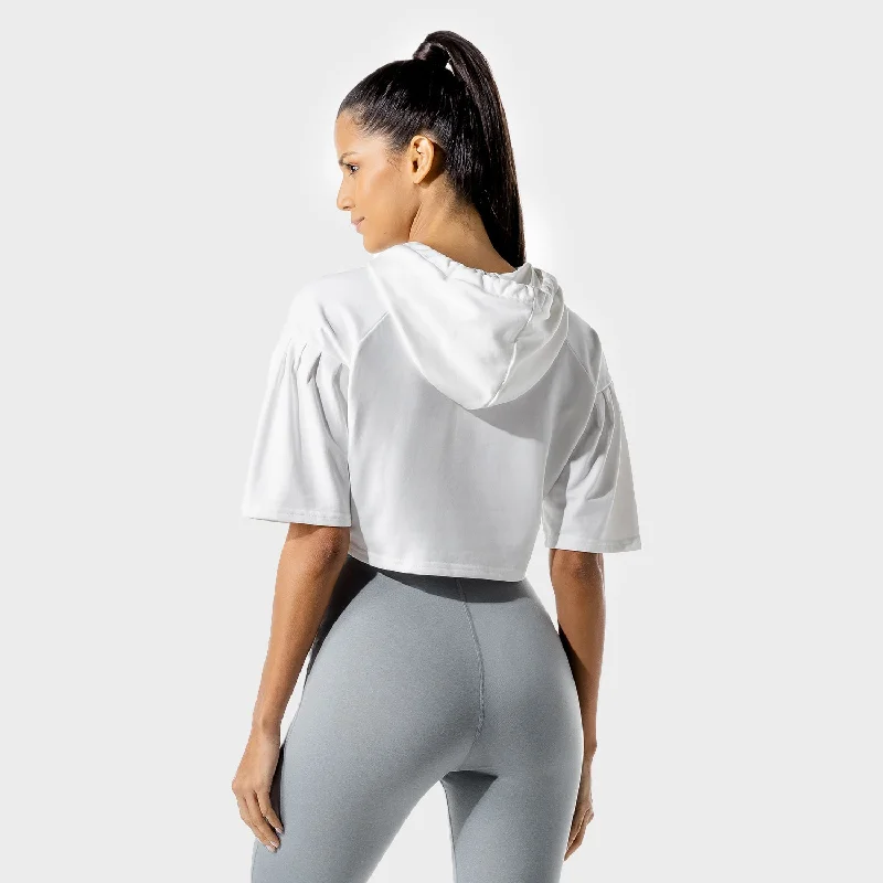 Women's Fitness - Crop Hoodie - Blanc De Blanc